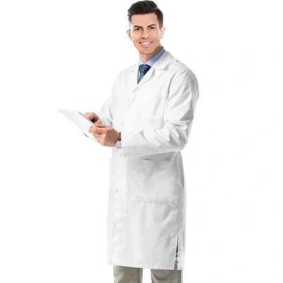 Image of AIESI® Medical Lab Coat for MEN white color in 100% sanforized cotton size 48