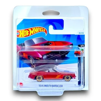 Image of Hot Wheels &#039;70 Plymouth Barracuda (Red) 3/5 HW Roadsters 2024 20/250 (Short Card) COMES IN A GENUINE KLAS CAR KEEPER PROTECTOR CASE HTC95