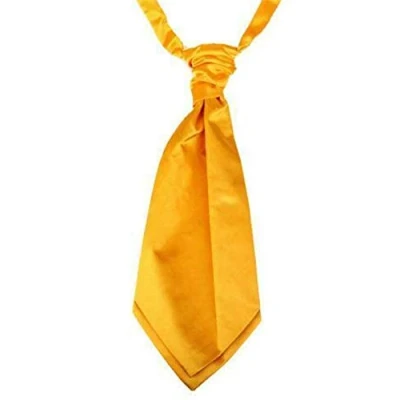 Image of Kids Boy Children Satin Wedding Ruche Cravat Tie Party Event (Yellow)
