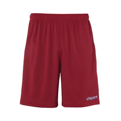 Image of uhlsport Men&#039;s Center basic shorts, bordeaux/sky blue, XL