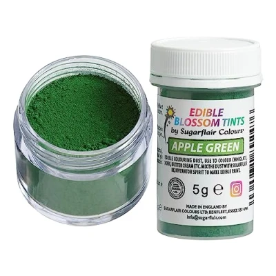 Image of Sugarflair Apple Green Food Colouring Powder Dust, Use on Cake Surfaces, Decorations or Colour Sugarpaste, Fondant, Icing, Chocolate, Buttercream, Royal Macarons and More! 5g