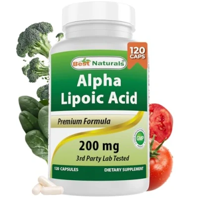 Image of Best Naturals Alpha Lipoic Acid 200 Mg 120 Capsules (120 Count (Pack of 1))