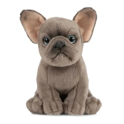 Image of Living Nature French Bulldog Puppy, Realistic Soft Cuddly Dog Toy, Naturli Eco Friendly Plush, 16cm