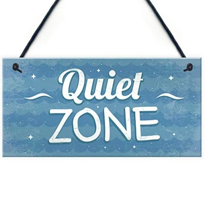Image of RED OCEAN Quiet Zone Bathroom Toilet Hot Tub Garden Man Cave Shed Hanging Chic Wall Sign Home Decor Gift