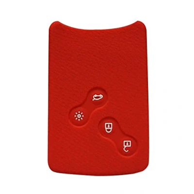 Image of Happyit Silicone Car Key Cover Case for Renault Clio Scenic Megane Duster Sandero Captur Twingo koleos 4 Buttons Remote Control (Red)