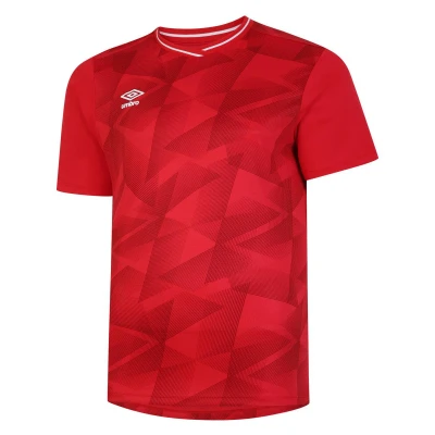 Image of Umbro Mens Triassic Logo Short Sleeved Jersey (Vermillion/Jester Red) Size X Large