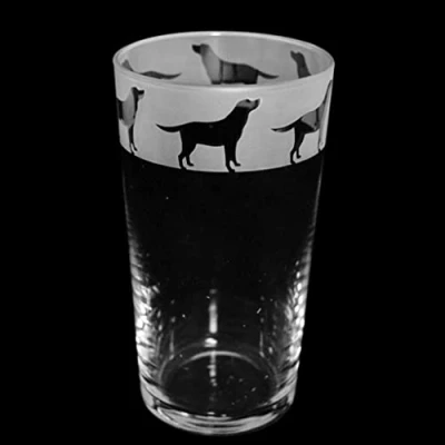Image of Milford Collection Animo Glass Pint Beer Labrador Dog