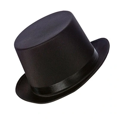 Image of Wicked Costumes Victorian Satin Black Fancy Dress Top Hat