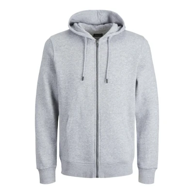 Image of Jack &amp; Jones Jjebradley PLUS Zipup sweatshirt, Men&#039;s, Size: 3XL, Light grey melange