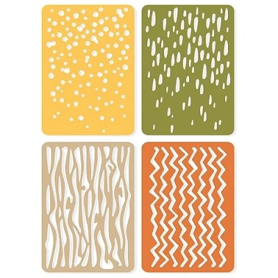 Image of Sizzix Thinlits Die Set 4PK Infinite Doodles #2 666524 Metal, Wafer Thin Cutting Dies for Scrapbooking, Embossing, Journalling, Cardstock, Paper, foil, Vellum, Silver, One Size