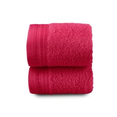 Image of Top Towel Premium Large Bath Towels 2 Face or Bidet 30x50cm 100% Cotton 600g Fuscia