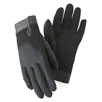 Image of ARIAT Insulated Tek Grip Glove Black Easy Stretch Unisex Size 8.5