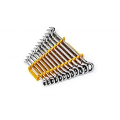 Image of GearWrench 86927 90 Tooth 12 Pt. Metric Combination Ratcheting Wrench Set, Pc.