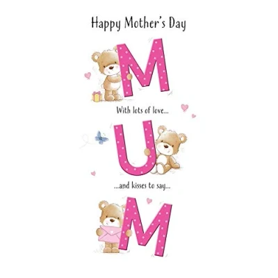 Image of Piccadilly Greetings Cute Mother&#039;s Day Card Mum 9 x 6 inches