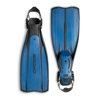 Image of Cressi Unisex Pro Light Premium Scuba Diving Heel Fins, Aqua Blue, S M UK