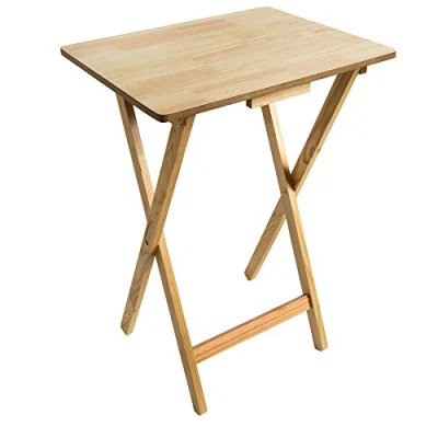 Image of Home Vida Folding Snack Table, Wood, Natural