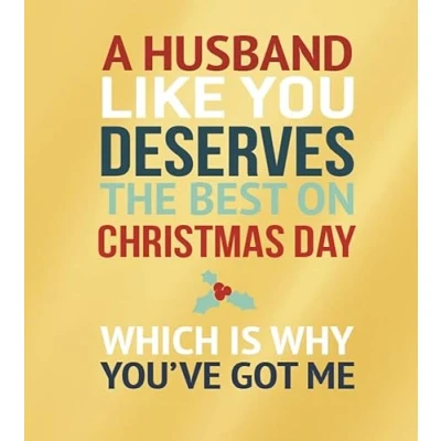 Image of Husband Christmas Card, Funny Cards Husband, Xmas Card For Him Funny, Gold Foiled