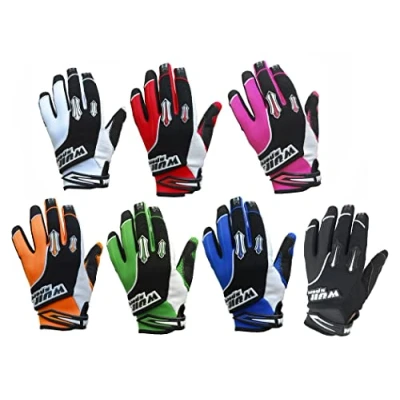 Image of WULFSPORT STRATOS MOTORBIKE Adult &amp; Kids MX Gloves Motocross Dirt Bike Trials Enduro Quad Kart ATV BMX (Black, L)