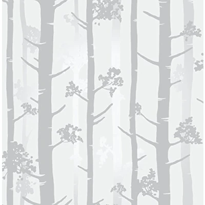 Image of Urban Walls UW24779 Birch Tree Sidewall, Grey