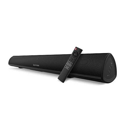 Image of Sound bar, Bestisan Soundbar Wired and Wireless Bluetooth 5.0 Speaker for TV (28 Inches, Optical Cable Included, DSP, Bass Adjustable, Wall Mountable)