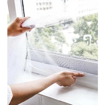 Image of fiXte Window Insect Screen Quick Release DIY Hook and Loop Bug Bee Fly Wasp Mosquito Mesh Netting 130cm x 150cm Cut to Size White
