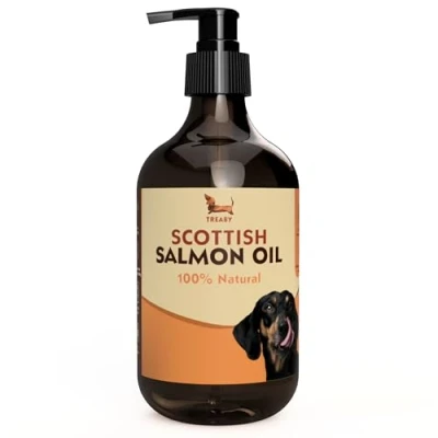 Image of Treaby Scottish Salmon Oil for Dogs, Cats &amp; Pets 500ml 100% Natural Omega 3 6 9 Fish Dogs and Supports Coat, Skin, Immune System, Joint Brain Health