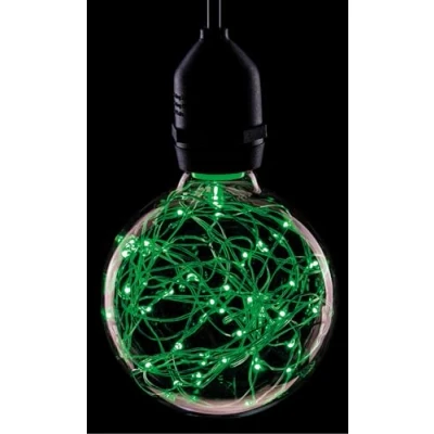 Image of Prolite Globe LED Light Bulb G95 B22 1.7W Green Star Effect Funky Filaments