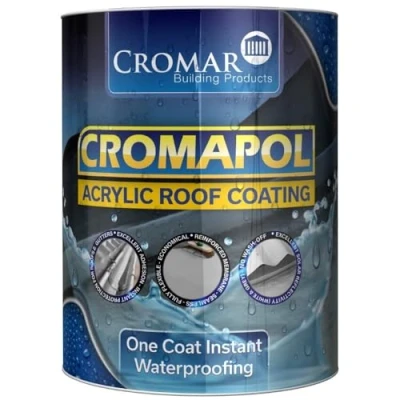 Image of Cromapol White Acrylic One Coat Roof Sealant Paint 4 x 5Kg