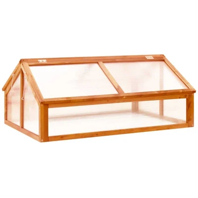 Image of vidaXL Greenhouse Brown 114x80x50 cm Firwood