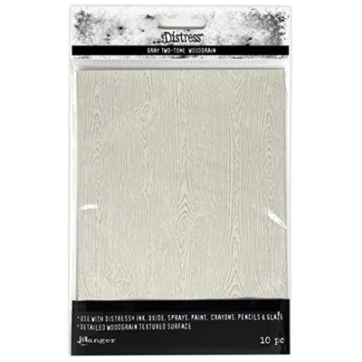 Image of Distress Holiday Woodgrain Cardstock Light Grey (10 Sheets of 5 x 7 Heavyweight 111lb) Tim Holtz Limited Edition