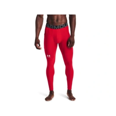 Image of Under Armour Men&#039;s HeatGear Leggings, Red (600)/White, Medium