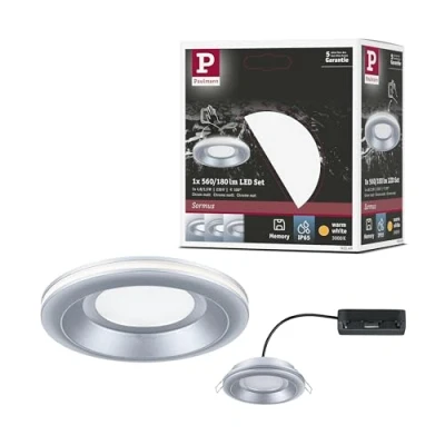 Image of Paulmann 92249 LED Recessed luminaire Sormus IP65 Round 100mm 4,8/1,5W 560lm / 180lm 230V 3000K Chrome matt