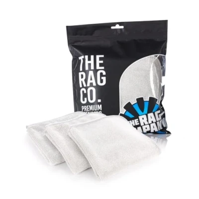 Image of The Rag Company Premium FTW Microfiber Cleaning Towels for Glass, Windows, Mirrors, Polished Surfaces Streak Free, Scratchless, 16&quot; x16, Ice Grey, 3 Pack
