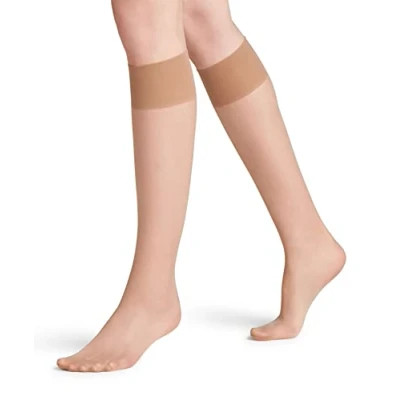 Image of FALKE Women&#039;s Seidenglatt 15 DEN W KH Sheer Plain 1 Pair Knee High Socks, Skin colour (Cocoon 4859), 5.5 8