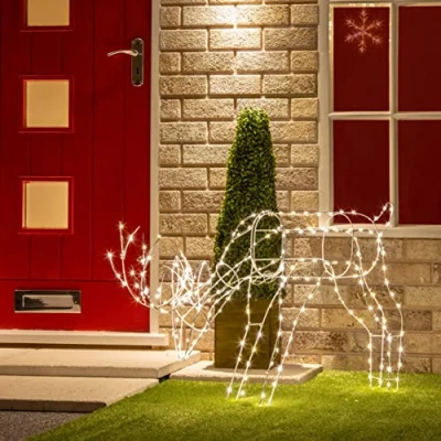 Image of Christmas Workshop 250 LED Light Up Grazing Reindeer 65cm Tall