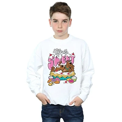 Image of Absolute Cult Scooby Doo Boys Life is Sweet Sweatshirt White 5 6 Years
