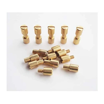 Image of MYIW Pocket Knife Screw and Bolts,EDC Knifemakers Corby Knives Pivot Pin Fasteners Rivets,DIY Handle Studs,Pack of 10 Sets (Brass)