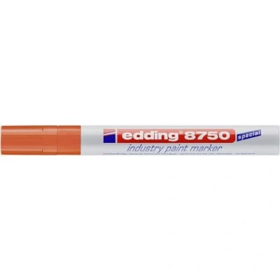 Image of edding 8750 industry paint marker orange 10 pens round nib 2 4 mm for writing on dusty, slightly oily surfaces, tyres, metal, glass and wood permanent, waterproof