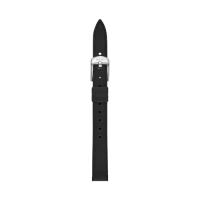 Image of Fossil Women&#039;s 12 mm LiteHide Black Leather Watch Strap S121036, Black, mm, Casual