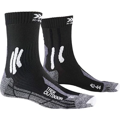 Image of X Socks Men Trek Outdoor Opal Black/Dolomite Grey Melange, Size: 42 44