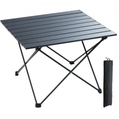 Image of VEVOR Folding Camping Table, Aluminum, Black2, 22&#039;&#039; x 16&#039;&#039;