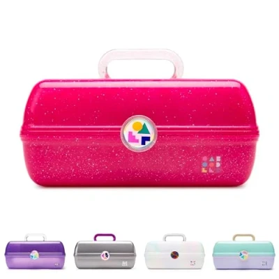 Image of Caboodles On The Go Girl Shooting Star Cosmetic Organizer, Make up &amp; Accessory Case, Deep Pink Sparkle