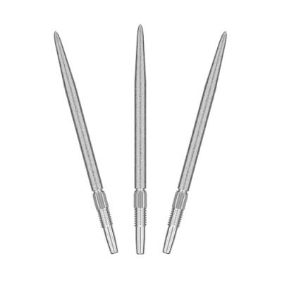 Image of TARGET Darts Swiss Point SLK Luke Littler Dart Points (3 Pack Set of Tips) 35MM Silver Rough Textured Points, Replacement Steel Tips, Professional Accessories