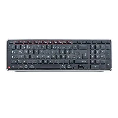 Image of Contour Balance Keyboard Bluetooth Wireless with USB Dongle QWERTZ Layout Super Flat Number Pad + Media Keys For Home and Work Windows Mac