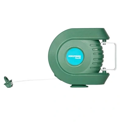 Image of Garden Mile® 12m Retractable Automatic Clothes Washing Line Reel Indoor Outdoor Space Saving Wall Mounted Laundry Dryer