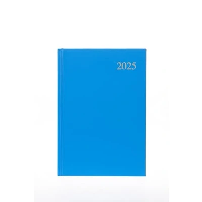 Image of Collins Essential 2025 Business Diary A5 Day to a Page Planner with Leathergrain Hardback Cover Light Blue ESSA51.57 25