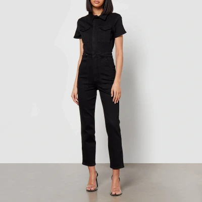 Image of Good American The Fit For Success Stretch Denim Jumpsuit XXL
