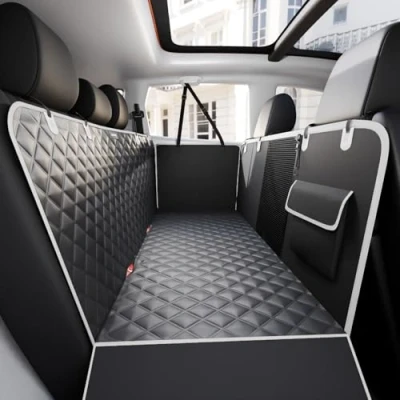 Image of Loutep Dog Car Seat Cover Back Seats Cars Hammock Rear Pet Protector Covers Backseat Accessories Scratchproof &amp; Waterproof for Dogs Suitable Trucks SUV 135 X 149Cm Black&amp;White