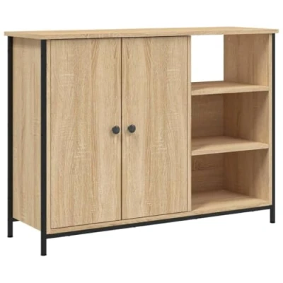 Image of vidaXL Sideboard Sonoma Oak 100x33x75 cm Engineered Wood
