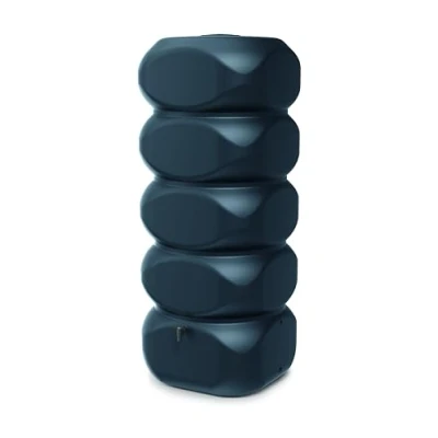 Image of Garden Large Rectangular Plastic Water Butt Set Inc Connection kit 350 450 650 litres (Anthracite, 1000 Litres)